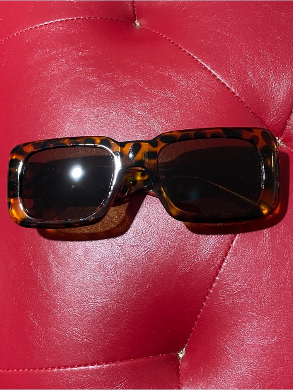 Tortoiseshell Rectangular Sunglasses